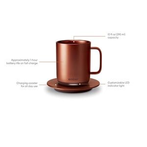 Ember Metallic Mug with Charging Coaster